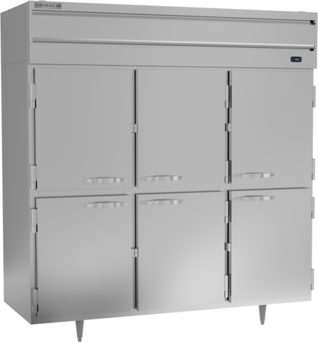 Beverage-Air PR3HC-1AHS 77 3/4" 3 Section Solid Door Reach-In Refrigerator