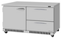 Turbo Air PUR-60-D2R(L)-FB-N 60 1/4" Solid Door Undercounter Refrigerator