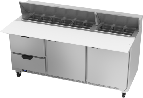 Beverage-Air SPED72HC-18C-2 72" 1 Door 19 Pan Sandwich / Salad Prep Table