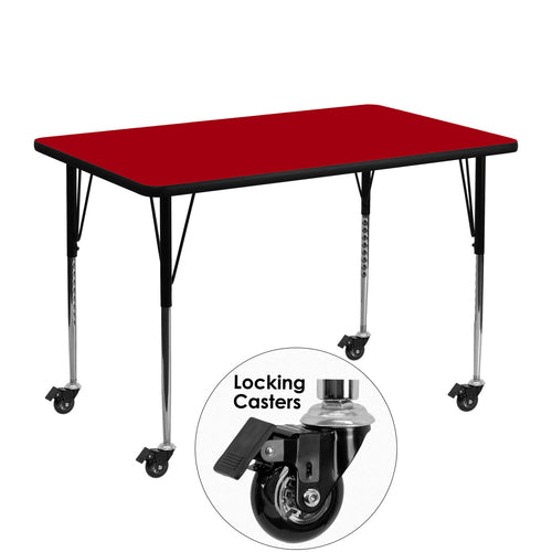 Flash Furniture XU-A3048-REC-RED-T-A-CAS-GG Dining Table