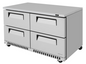 Turbo Air TUR-60SD-D4-FB-N 60 1/4" Solid Door Undercounter Refrigerator