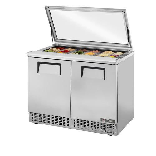 True TFP-48-18M-HC~FGLID 48 1/8" 2 Doors 18 Pan Mega Top Sandwich / Salad Prep Table