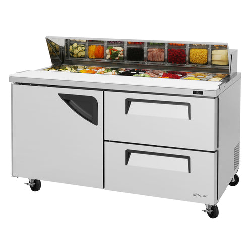 Turbo Air TST-60SD-D2-N 60 1/4" 1 Door 16 Pan Sandwich / Salad Prep Table