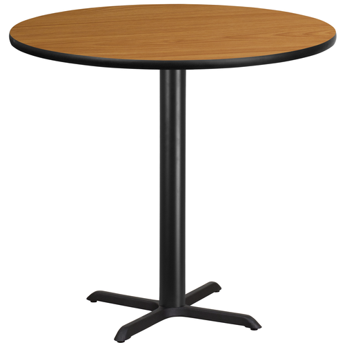 Flash Furniture XU-RD-42-NATTB-T3333B-GG Dining Table