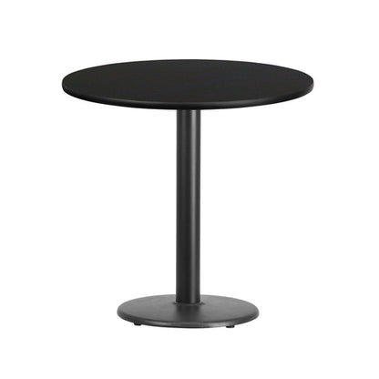Flash Furniture XU-RD-30-BLKTB-TR18-GG Dining Table