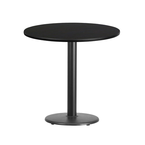 Flash Furniture XU-RD-30-BLKTB-TR18-GG Dining Table