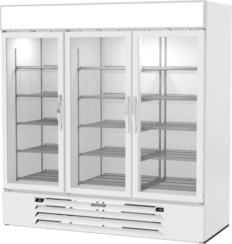 Beverage-Air MMRF72HC-1-B-WW 75 1/8" 3 Section Refrigerated Merchandiser