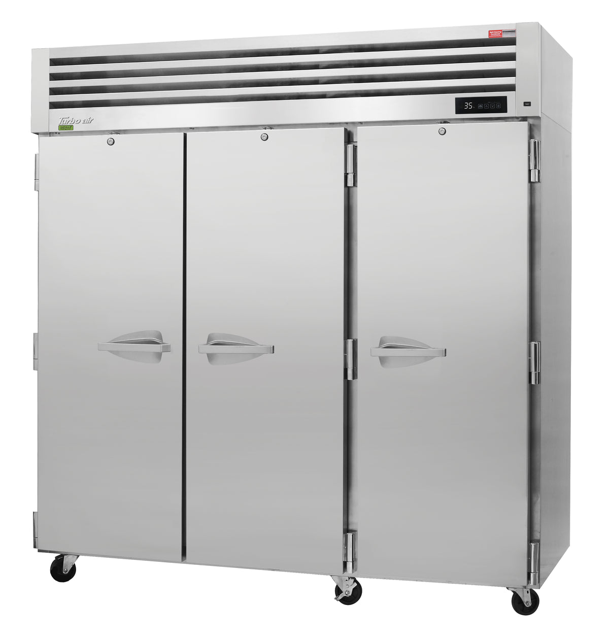 Turbo Air PRO-77R-N 77 3/4" 3 Section Solid Door Reach-In Refrigerator