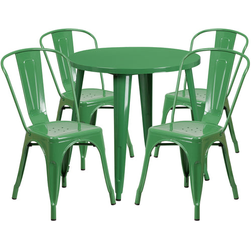Flash Furniture CH-51090TH-4-18CAFE-GN-GG Patio Dining Set