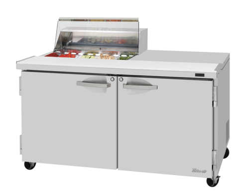 Turbo Air PST-60-08S-N-CL 60 1/4" 2 Doors 9 Pan Sandwich / Salad Prep Table