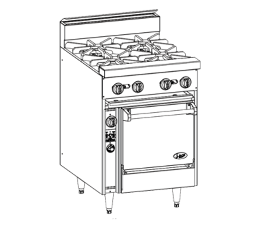 Jade Range JBR-4 24" Gas Restaurant Range