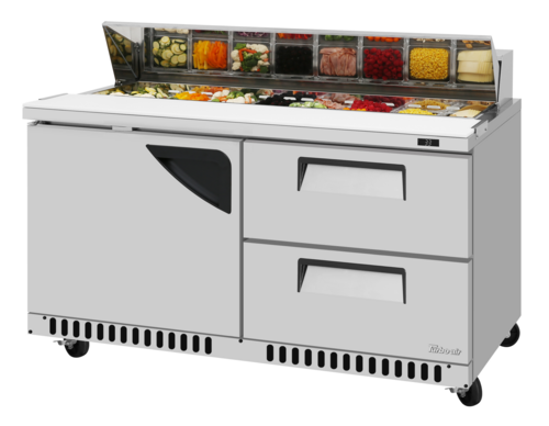 Turbo Air TST-60SD-D2R(L)-FB-N 60 1/4" 1 Door 16 Pan Sandwich / Salad Prep Table