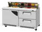 Turbo Air TST-60SD-D2R(L)-FB-N 60 1/4" 1 Door 16 Pan Sandwich / Salad Prep Table