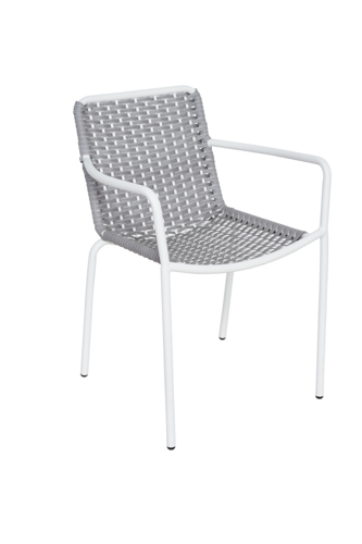BFM Seating PH401CGR-WH Patio Chair
