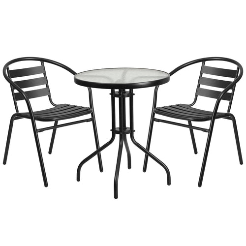 Flash Furniture TLH-071RD-017CBK2-GG Patio Dining Set