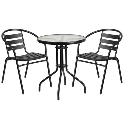 Flash Furniture TLH-071RD-017CBK2-GG Patio Dining Set