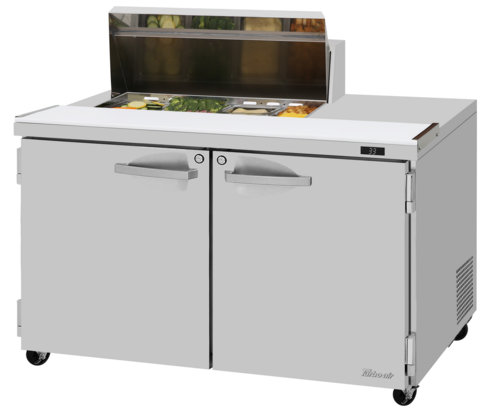 Turbo Air PST-48-08S-N(-LW) 48 1/4" 2 Doors 9 Pan Sandwich / Salad Prep Table