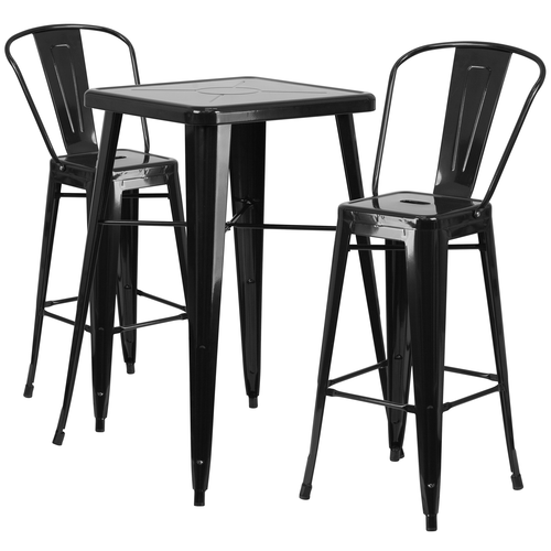 Flash Furniture CH-31330B-2-30GB-BK-GG Patio Dining Set