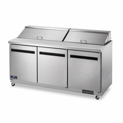 Arctic Air AMT72R 71 1/2" 3 Doors 27 Pan Mega Top Sandwich / Salad Prep Table