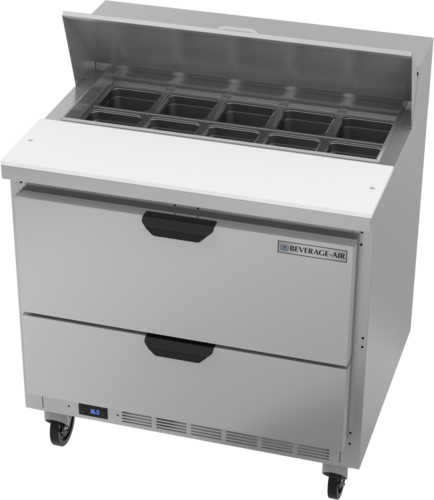 Beverage-Air SPED36HC-10-2 36" 2 Drawer 12 Pan Sandwich / Salad Prep Table