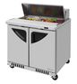 Turbo Air TST-36SD-FB-N 36 1/4" 2 Doors 12 Pan Sandwich / Salad Prep Table