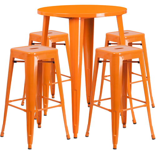 Flash Furniture CH-51090BH-4-30SQST-OR-GG Patio Dining Set