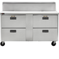 Traulsen CLPT-6024-DW 60 1/2" 4 Drawer 24 Pan Mega Top Sandwich / Salad Prep Table