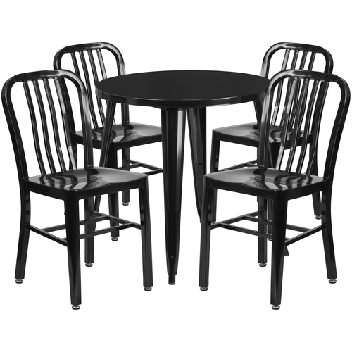 Flash Furniture CH-51090TH-4-18VRT-BK-GG Patio Dining Set