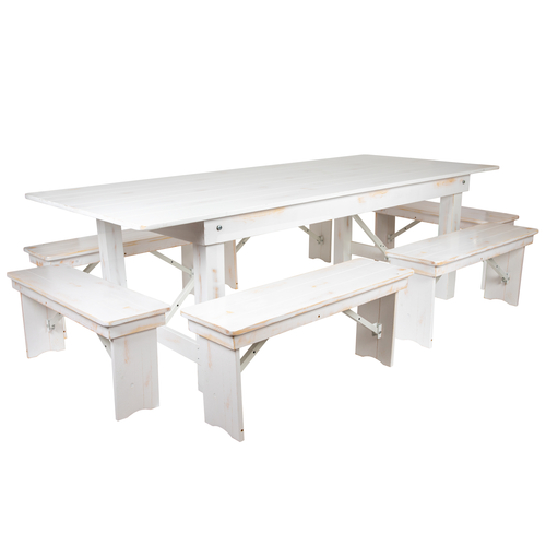 Flash Furniture XA-FARM-3-WH-GG 40" Dining Table