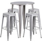 Flash Furniture CH-51090BH-4-30SQST-SIL-GG Patio Dining Set