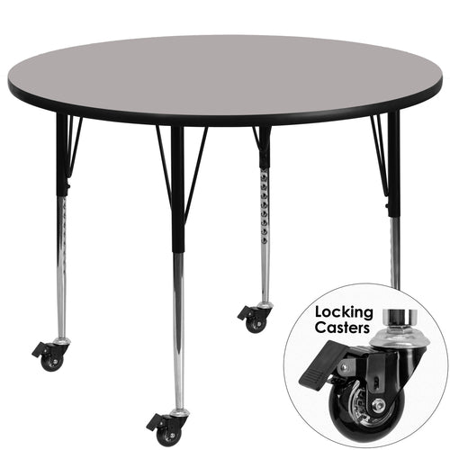 Flash Furniture XU-A48-RND-GY-H-A-CAS-GG Dining Table