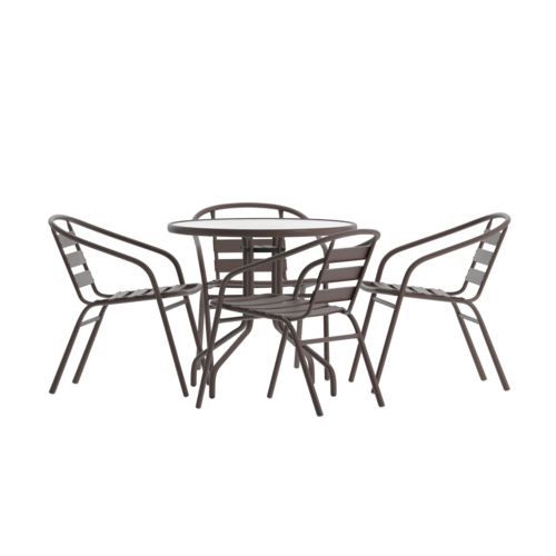 Flash Furniture TLH-072RD-017CBZ4-GG 31 1/2" Patio Dining Set