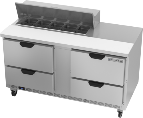 Beverage-Air SPED60HC-10-4 60" 4 Drawer 12 Pan Sandwich / Salad Prep Table
