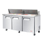 Turbo Air EST-72-N-V 72 5/8" 3 Doors 19 Pan Sandwich / Salad Prep Table