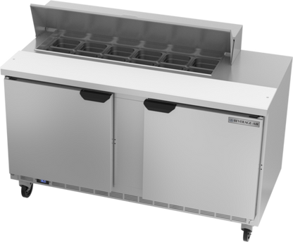 Beverage-Air SPE60HC-12 60" 2 Doors 12 Pan Sandwich / Salad Prep Table