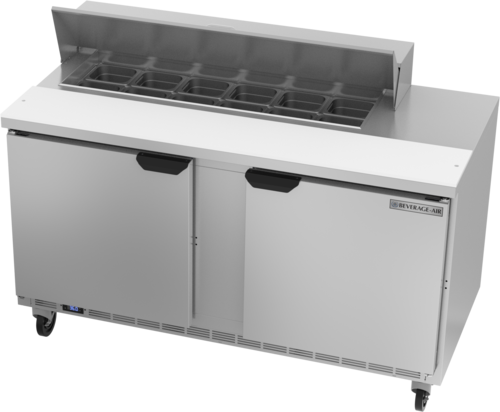 Beverage-Air SPE60HC-12 60" 2 Doors 12 Pan Sandwich / Salad Prep Table