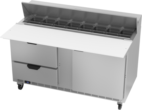 Beverage-Air SPED60HC-16C-2 60" 1 Door 16 Pan Sandwich / Salad Prep Table