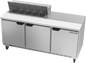Beverage-Air SPE72HC-10 72" 3 Doors 12 Pan Sandwich / Salad Prep Table