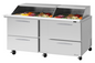 Turbo Air PST-72-30-D4-N-SL 72 5/8" 4 Drawer 30 Pan Mega Top Sandwich / Salad Prep Table