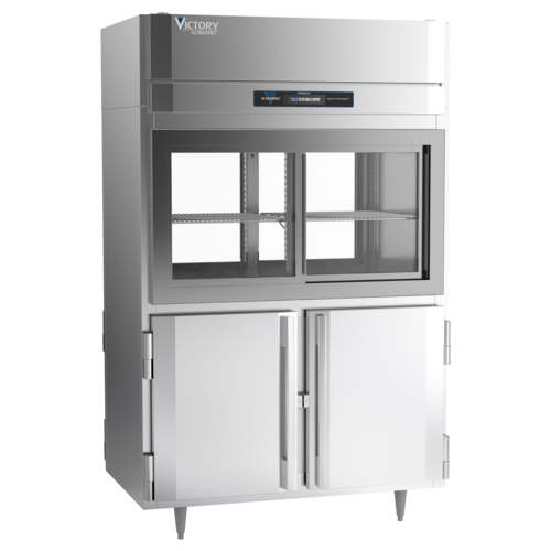 Victory DRSA-2D-S1-PT-HD-HC 52 1/8" Solid & Glass Door Pass-Thru Refrigerator