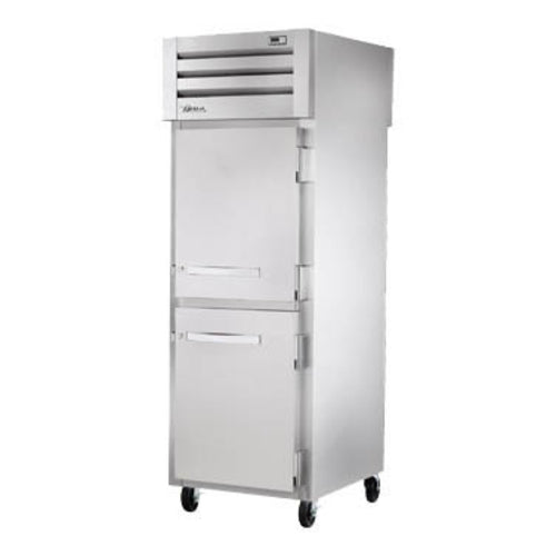 True STA1RPT-2HS-1S-HC 27 1/2" 1 Section Solid & Glass Door Pass-Thru Refrigerator