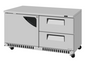 Turbo Air TUR-60SD-D2R(L)-FB-N 60 1/4" Solid Door Undercounter Refrigerator