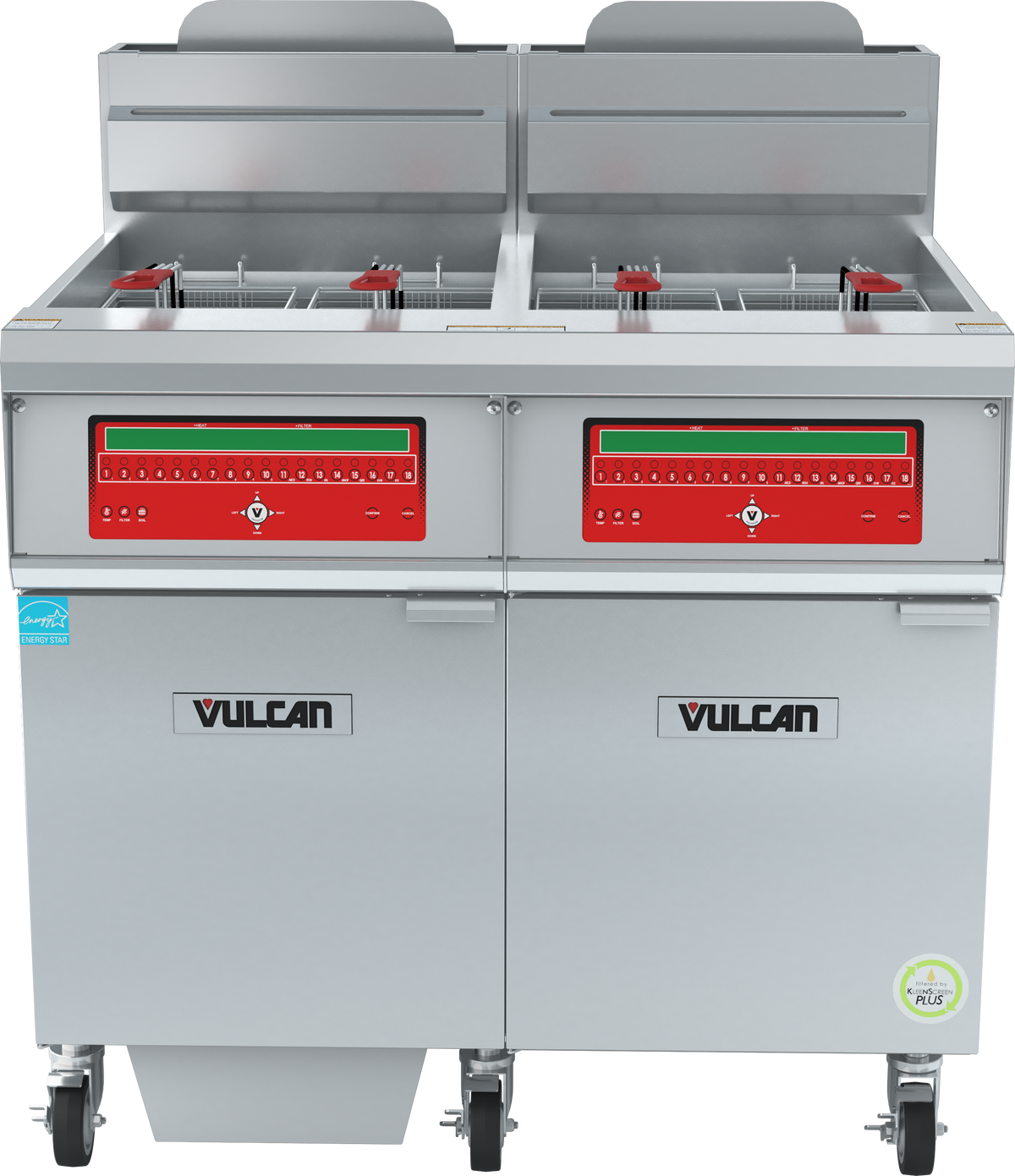 Vulcan 2VHG70CF 39 1/4" (2) 75 lb Gas Fryer Battery
