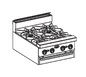 Jade Range JBR-8-M 48" Gas Restaurant Range