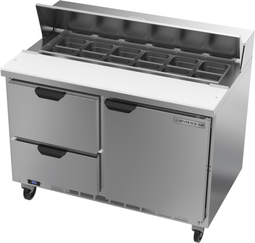 Beverage-Air SPED48HC-12-2 48" 1 Door 12 Pan Sandwich / Salad Prep Table