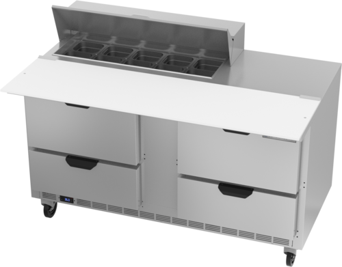Beverage-Air SPED60HC-10C-4 60" 4 Drawer 12 Pan Sandwich / Salad Prep Table