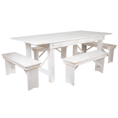 Flash Furniture XA-FARM-1-WH-GG 40 1/4" Dining Table