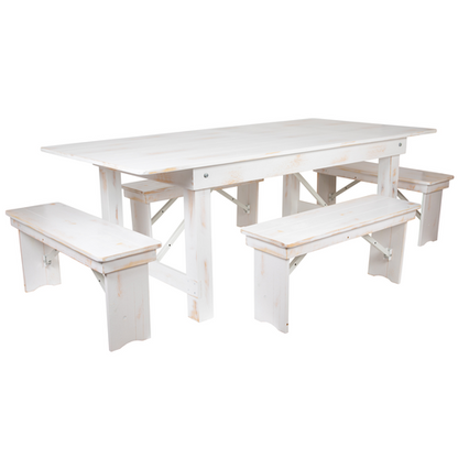 Flash Furniture XA-FARM-1-WH-GG 40 1/4" Dining Table