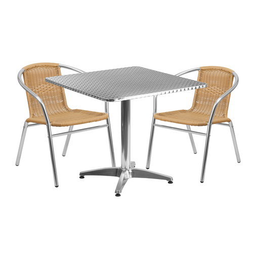 Flash Furniture TLH-ALUM-32SQ-020BGECHR2-GG Patio Dining Set