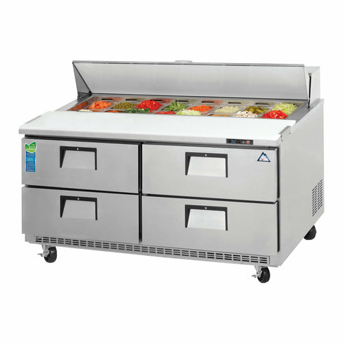 Everest EPBNWR2-D4 59 1/8" 4 Drawer 16 Pan Sandwich / Salad Prep Table